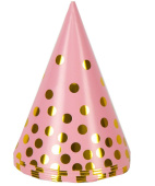 Колпаки бумажные 6 шт. Горошек золотой