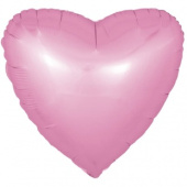 Шар фольга без рисунка 18"Fm сердце сатин Розовое Pink 1204-0952