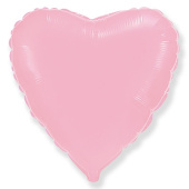 Шар фольга без рисунка 18"Fm сердце пастель Розовый Pink 1204-0538