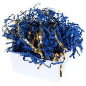 Наполнитель бумажный Праздничный Дуэт ПП Синий Золото металлик 50 г ВВ