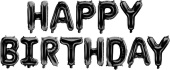 Шар фольга Буквы надпись Happy Birthday 16''41смFL Черный