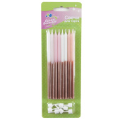 Свечи набор Розовый микс Металлик 12см (уп8)