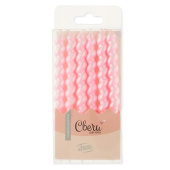 Свечи для торта 7 см, воск, 6 шт. Спирали Розовый перламутр