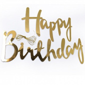Гирлянда буквы 200см Happy Birthday Золото