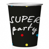 Стаканы бумажные 250мл Друзья Super Party Черный (уп6)