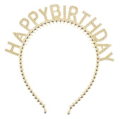 Ободок Happy Birthday Сверкающий жемчуг Золото