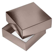 Коробка сборная квадрат 18х18х6,5см METALLIC Коричневая