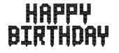 Шар фольга Буквы надпись Happy Birthday Пиксели Черный 16" 41смFL