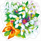 Украшение на скотче Букет подснежников с бантиком (10шт) МирП