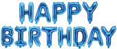Шар фольга Буквы надпись Happy Birthday Синий 16" 41смFL
