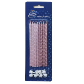 Свечи набор Витая Нежно-розовый перламутр 12см (уп8)