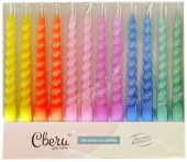 Свечи набор Яркие спирали Ассорти 8см (уп12) ВВ