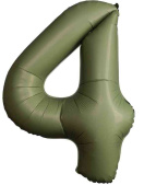 Шар фольга Цифра 40"Fm SLIM Olive Green "4" (упак)