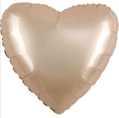Шар фольга без рисунка 18" Fm сердце сатин матовый Латте Starlight Gold