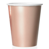 Стаканы бумага 250мл однотонные Розовое Золото (уп6) ВВ