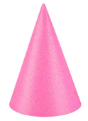 Колпак бумажный Ярко-розовый с блестками (уп6) ВВ