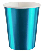 Стаканы бумажные Голубой Металлик 250мл (уп6) ВВ