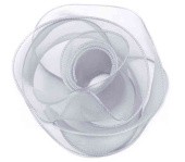 Лента декоративная 0,04х9,14м Органза с леской Серебро ДБ