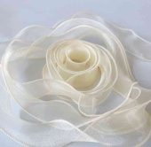 Лента декоративная 0,04х9,14м Органза с леской Кремовый ДБ