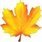 Украшение на скотче 19,6х19,6см Кленовый лист желто-оранжевый (10шт)