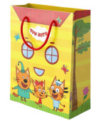 Пакет бумажный L 26х32см Три Кота Играем вместе