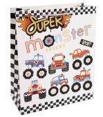 Пакет бумажный L 26х32см Супер Машинки Дизайн №1 Металлик