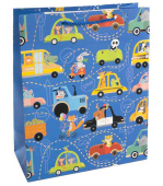 Пакет бумажный XL 31х41см Супер Машинки Дизайн №2 Металлик