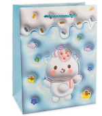 Пакет бумажный L 26х32см Зефирный мишка Дизайн №2 Металлик