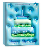 Пакет бумажный XL 31х41см Сладкий тортик Дизайн №2 Голубой