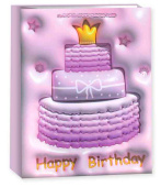 Пакет бумажный XL 31х41см Сладкий тортик Дизайн №3 Сиреневый