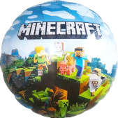 Шар фольга с рисунком18''FL круг Пиксельные человечки Дизайн №1 (упак)