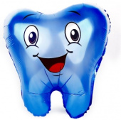 Шар фольга фигура Зубик Синий 22" 56см FL