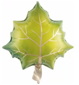 Шар фольга мини 14'' 36см FL Кленовый лист, Зеленый