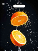 Пакет пэ с вырубной ручкой 40х31см Апельсиновый взрыв ТИКО