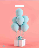 Пакет пэ с вырубной ручкой 45х38см Воздушный сюрприз ТИКО