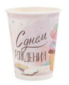 Стаканы бумажные Сладкий День Рождения 250мл (уп6) ВС