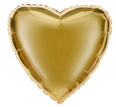 Шар фольга без рисунка 18" Fm сердце металлик Светлое золото