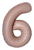 Шар фольга Цифра 40" Fm Slim Винтажная роза Матовый "6" (упак)
