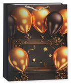 Пакет бумажный L 26х32см Праздничные шары Дизайн №2