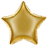 Шар фольга без рисунка 18"Fm звезда металлик Светлое золото