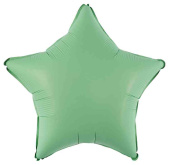 Шар фольга без рисунка 18"Fm звезда матовый Мятный