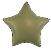 Шар фольга без рисунка 18"Fm звезда матовый Оливковый