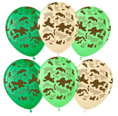 Шар латекс с рисунком 12" ВВ пастель Камуфляж (25шт)