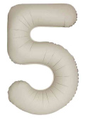 Шар фольга Цифра 40" Fm Slim Кремовый Латте Матовый "5" (упак)
