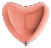 Шар фольга без рисунка 36" GR сердце металлик Розовое Золото