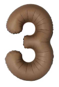 Шар фольга Цифра 40" Fm Slim Шоколад Матовый "3" (упак)