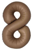 Шар фольга Цифра 40"Fm Slim Шоколад Матовый "8" (упак)