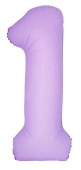 Шар фольга Цифра 40"Fm Slim Лаванда Матовый "1" (упак)