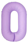 Шар фольга Цифра 40"Fm Slim Лаванда Матовый "0" (упак)