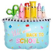 Шар фольга фигура Школьный пенал Голубой Сатин 26" 66смFL